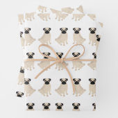 Mops, die Papier als Flachblatt Set von 3 (Beispiel)