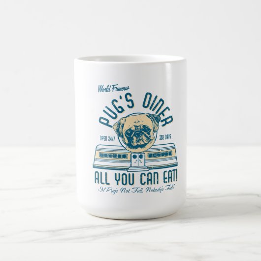 Mops Diner 50er Vintag Retro Tasse (fawn) (Mittel)