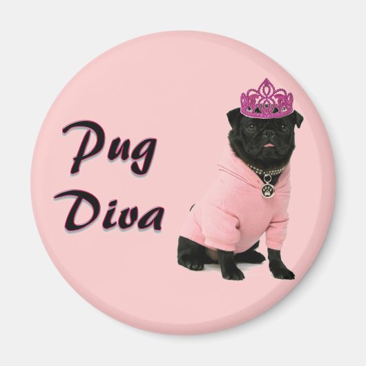 Mops Diva Magnet (Vorne)