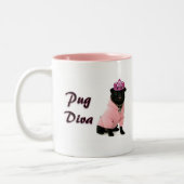 Mops-Diva Zweifarbige Tasse (Links)