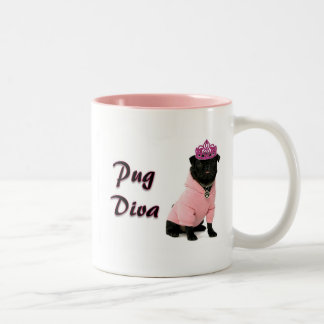 Mops-Diva Zweifarbige Tasse