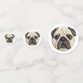 Mops Dog 3D Inspiriert Konfetti (Rückseiten)