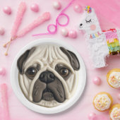 Mops Dog 3D Inspiriert Pappteller (Party)