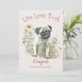 Mops Dog Adoption, Gotcha Tag Karte (Stehend Vorderseite)