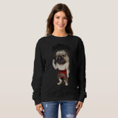 Mops Dog As Muay Thai Kick Boxing Champion Sweatshirt (Vorne ganz)