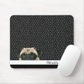 Mops Dog auf Polka Dots Mousepad (Mit Mouse)