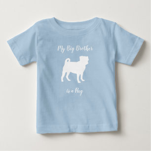 Mops Dog Baby Dusche Blue Puppy Boy Baby T-shirt