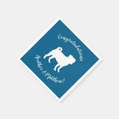 Mops Dog Baby Dusche Blue Puppy Boy Serviette (Ecke)