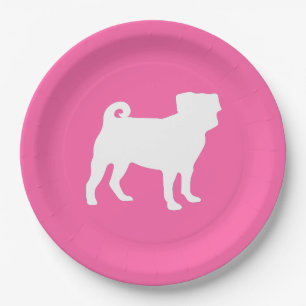 Mops Dog Baby Dusche Pink Puppy Girl Pappteller