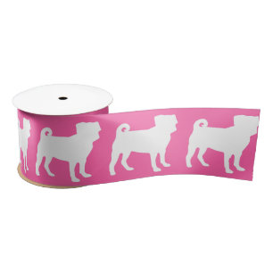 Mops Dog Baby Dusche Pink Puppy Girl Satinband