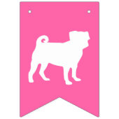 Mops Dog Baby Dusche Pink Puppy Girl Wimpelkette (Erste Fahne)