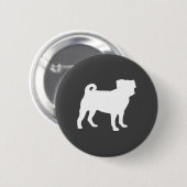 Mops Dog Baby Duwer Thema Welpe Geschlecht Neutral Button (Vorne & Hinten)