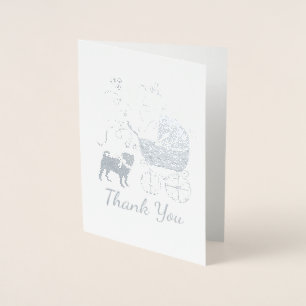 Mops Dog Baby Duwer Thema Welpe Geschlecht Neutral Folienkarte