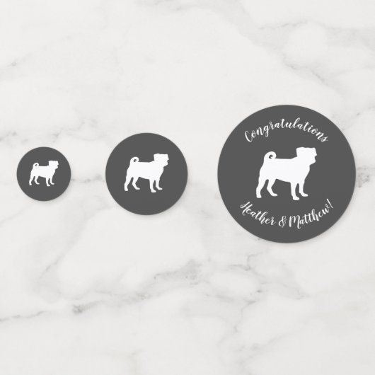 Mops Dog Baby Duwer Thema Welpe Geschlecht Neutral Konfetti (Rückseiten)