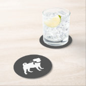 Mops Dog Baby Duwer Thema Welpe Geschlecht Neutral Runder Pappuntersetzer (Vor Ort)