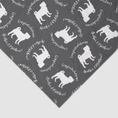 Mops Dog Baby Duwer Thema Welpe Geschlecht Neutral Seidenpapier (Detail)