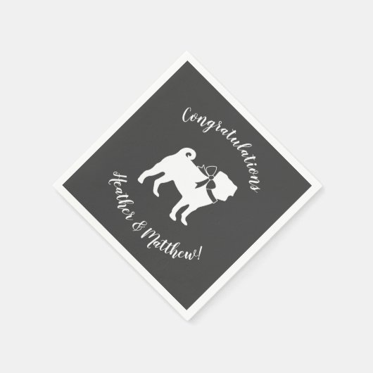 Mops Dog Baby Duwer Thema Welpe Geschlecht Neutral Serviette (Ecke)