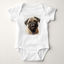 Mops Dog Baby Jersey Bodysuit Baby Strampler