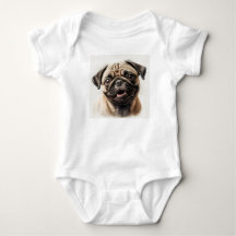 Mops Dog Baby Jersey Bodysuit