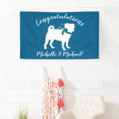 Mops Dog Baby Shower Blue mit Bow Banner (Insitu)