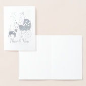 Mops Dog Baby Shower Blue mit Bow Folienkarte (Anzeige)