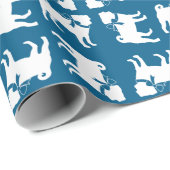 Mops Dog Baby Shower Blue mit Bow Geschenkpapier (Rolleneckpunkt)