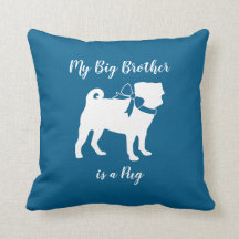 Mops Dog Baby Shower Blue mit Bow