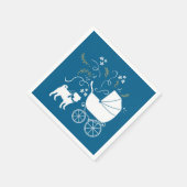 Mops Dog Baby Shower Blue mit Bow Serviette (Ecke)
