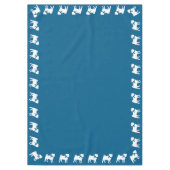 Mops Dog Baby Shower Blue mit Bow Tischdecke (Vorderseite)