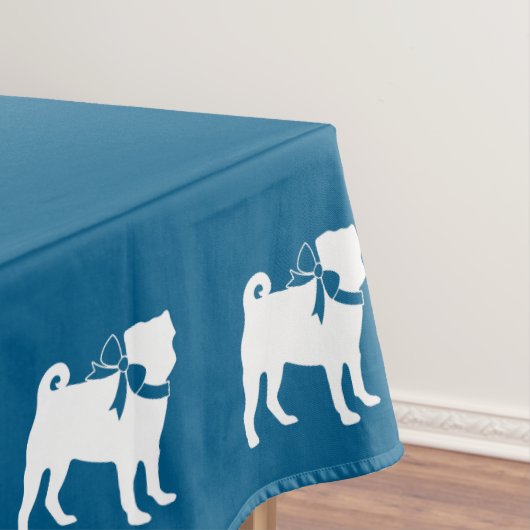 Mops Dog Baby Shower Blue mit Bow Tischdecke (Beispiel)