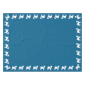 Mops Dog Baby Shower Blue mit Bow Tischdecke (Vorderseite (Horizontal))