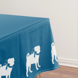 Mops Dog Baby Shower Blue mit Bow Tischdecke