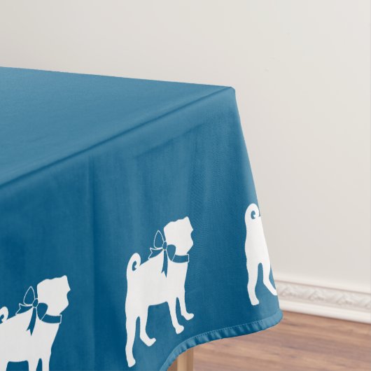 Mops Dog Baby Shower Blue mit Bow Tischdecke (Beispiel)
