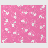 Mops Dog Babydusche Mädchen Pink mit Bow Geschenkpapier (Flach)