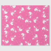 Mops Dog Babydusche Mädchen Pink mit Bow Geschenkpapier (Flach)