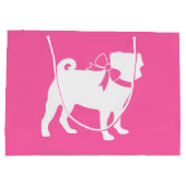 Mops Dog Babydusche Mädchen Pink mit Bow Große Geschenktüte (Rückseite)