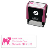 Mops Dog Babydusche Mädchen Pink mit Bow Permastempel (Beispiel)
