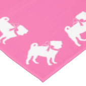 Mops Dog Babydusche Mädchen Pink mit Bow Tischdecke (Schrägansicht)