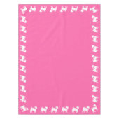 Mops Dog Babydusche Mädchen Pink mit Bow Tischdecke (Vorderseite)