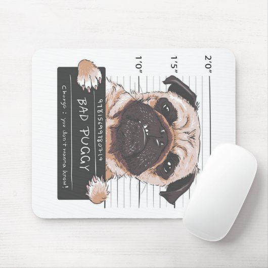 Mops Dog Bad Puggy Hausbesitzer Mousepad (Mit Mouse)