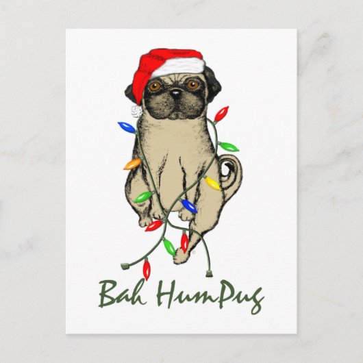 Mops Dog Bah Humpug Weihnachten (Vorderseite)