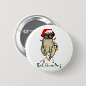 Mops Dog Bah Humpug Weihnachten Button (Vorne & Hinten)