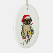 Mops Dog Bah Humpug Weihnachten Keramik Ornament (Rechts)