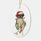Mops Dog Bah Humpug Weihnachten Keramik Ornament (Links)