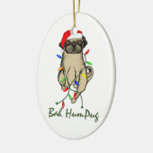 Mops Dog Bah Humpug Weihnachten Keramikornament (Links)