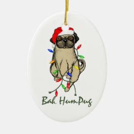 Mops Dog Bah Humpug Weihnachten Keramikornament
