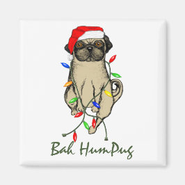 Mops Dog Bah Humpug Weihnachten Magnet