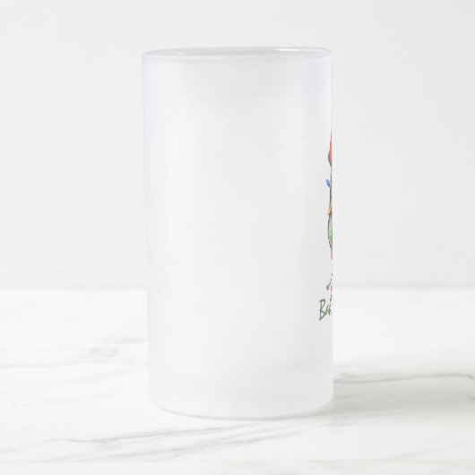 Mops Dog Bah Humpug Weihnachten Mattglas Bierglas (Mittel)