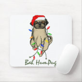 Mops Dog Bah Humpug Weihnachten Mousepad (Mit Mouse)