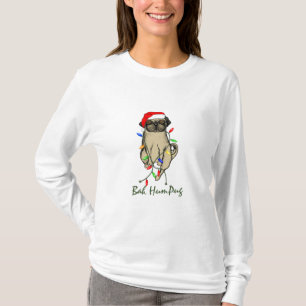 Mops Dog Bah Humpug Weihnachten T-Shirt